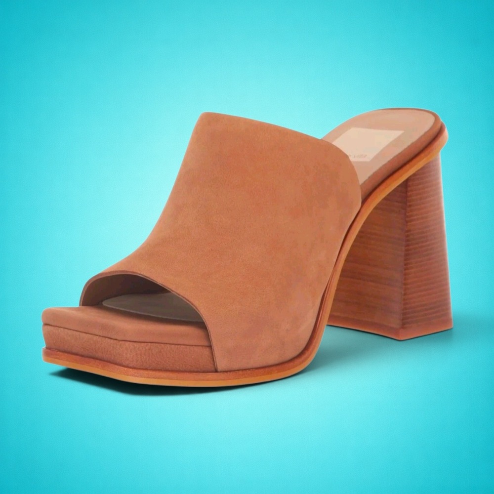 New women's Dolce Vita Leather Anise Platform Sandals, color Whiskey, size 9.5